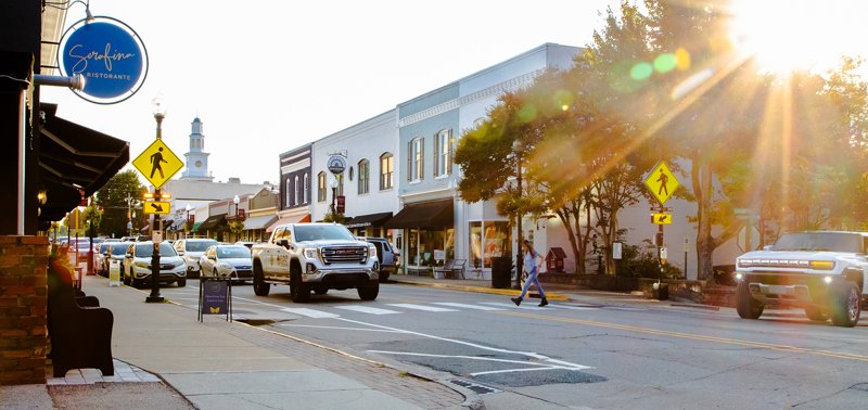 Historic downtown Apex, NC on Salem Street